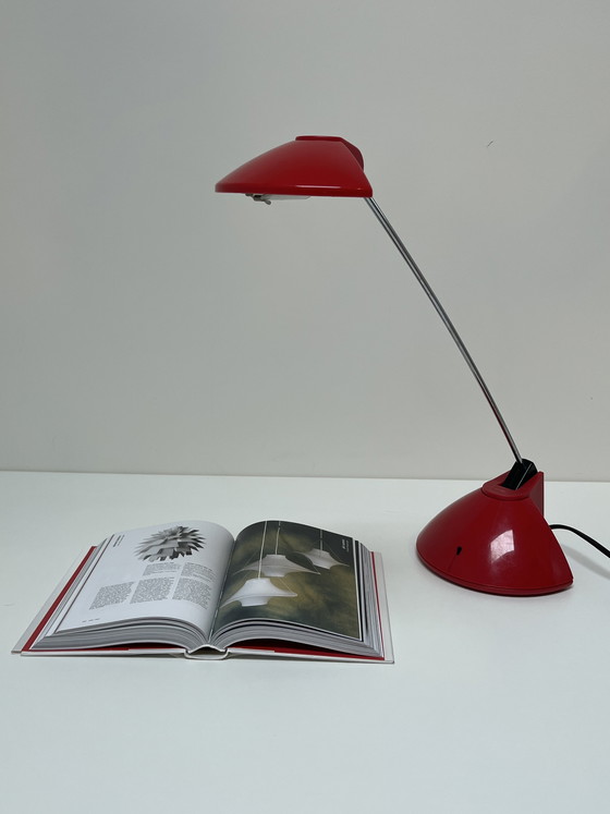 Image 1 of Set of Memphis Style Desk Lamps in Black and Red