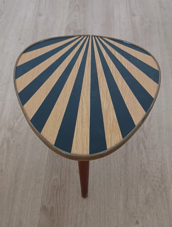 1950s Side Table with Setting Sun Motif – Wood (photo 4 of 8)