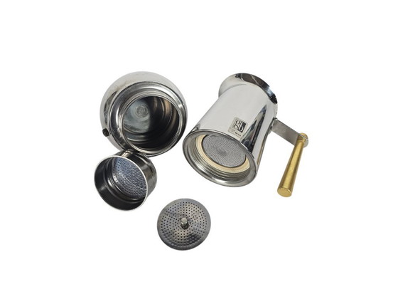 Image 1 of Guido Bergna - Espresso set - Stainless steel 18/10 - chrome - gold-plated - 1980s