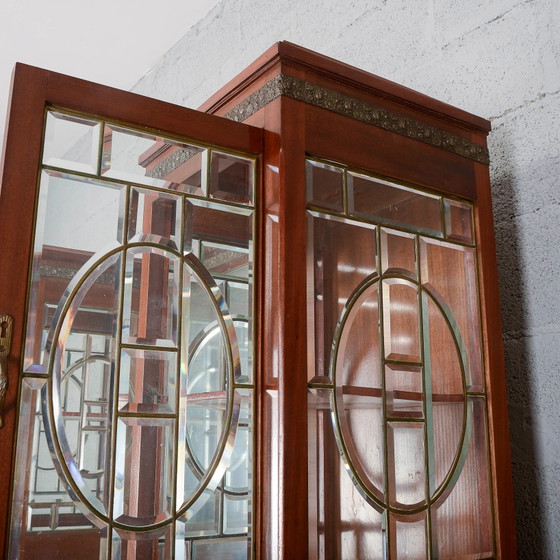 Tweedelige buffetkast met spiegel en 2 laden – Buffetkasten, Marmer, Art Nouveau (photo 7 of 14)