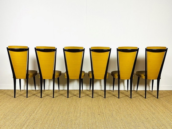 Image 1 of Set van 6 art-deco stoelen, Frankrijk, 1940