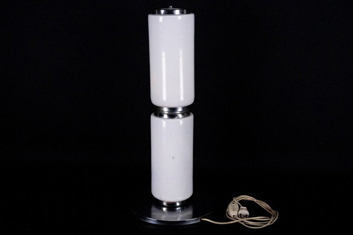 1970s Murano Glass Floor Lamp, Chrome Structure, Made in Italy