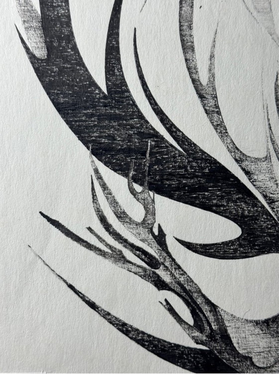 Image 1 of Eugène Eechaut - Original ink drawing – 1969 – Unique work – Framed