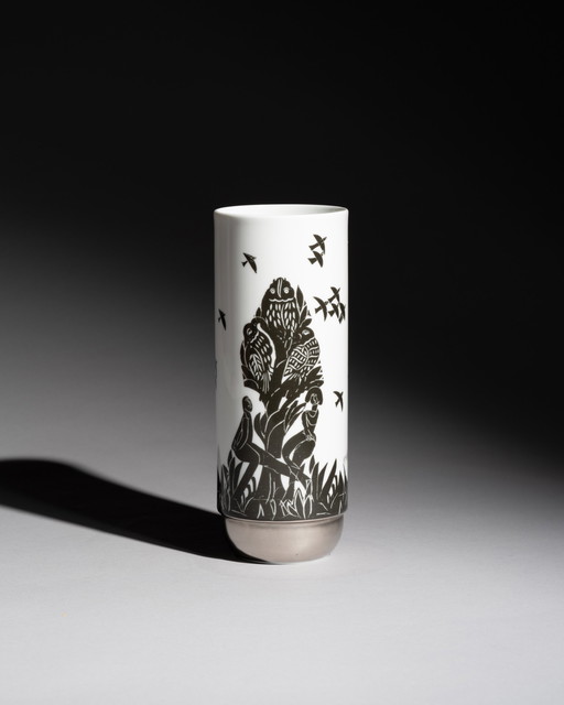Artist HAP Grieshaber x Rosenthal “Pastorale” Vase Form “Duo” by Ambrogio Pozzi
