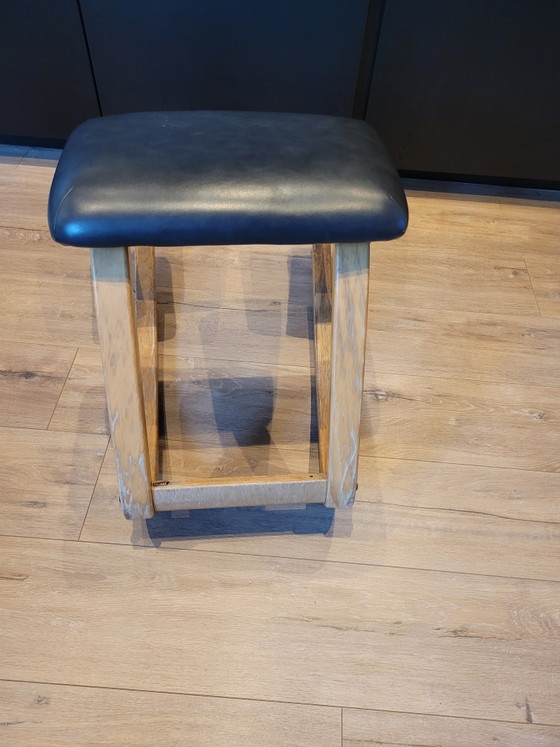 Zwart Lederen Stokke Balansstoel – Schommelstoelen, Wood (photo 4 of 13)