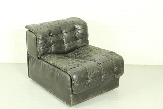 Image 1 of De Sede DS-11 Modular Lounge Set – Black Leather, 1970s Swiss Design