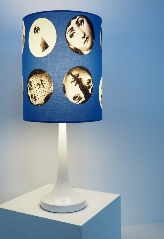 Image 1 of Vintage table lamp/shadow Fornasetti fabric