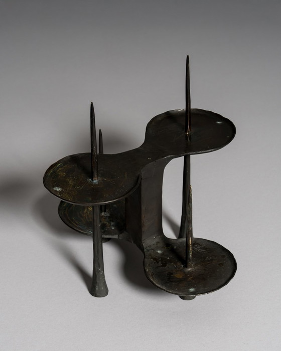 Image 1 of Brutalist Bronze Candleholder by Bergmeister Kunstschmiede, Germany, 1970s