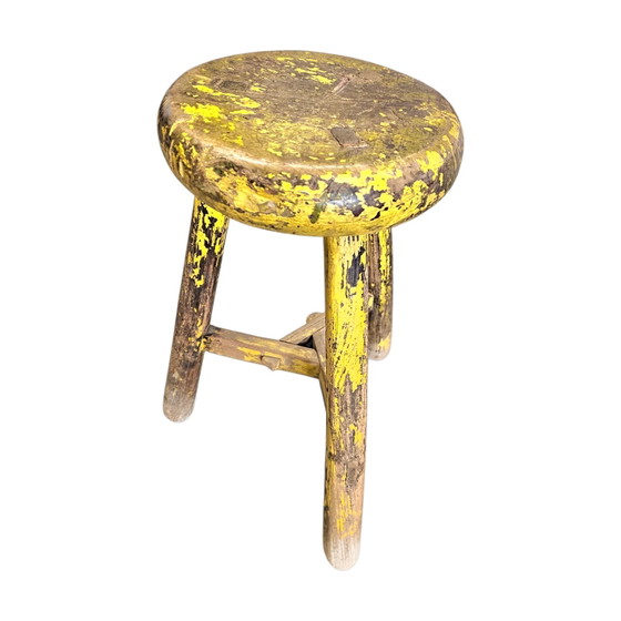 Primitieve houten driepoot kruk / hoogte 52 cm – Krukjes (photo 12 of 23)