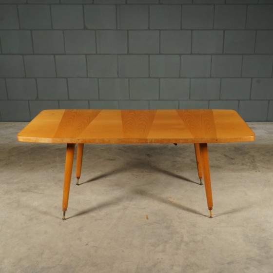Image 1 of Table basse vintage en noyer – réglable – années 1970