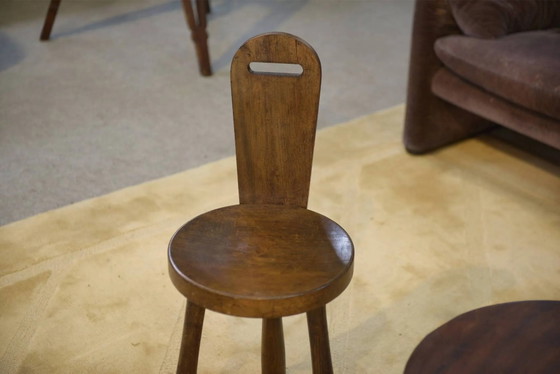 Set of 2 chairs and a brutalist table for children from the 1960s., Dining tables, Wood (photo 7 of 11)