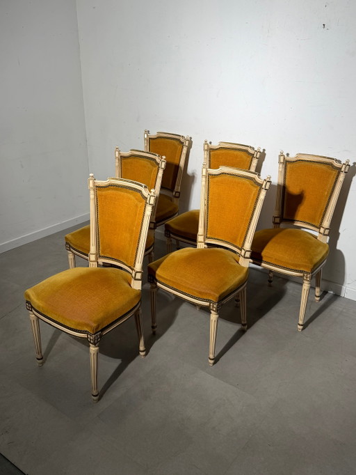Juego de 6 sillas de comedor estilo Luis XVI de JP Ehalt – Sillas tapizadas vintage – eetkamerstoelen
