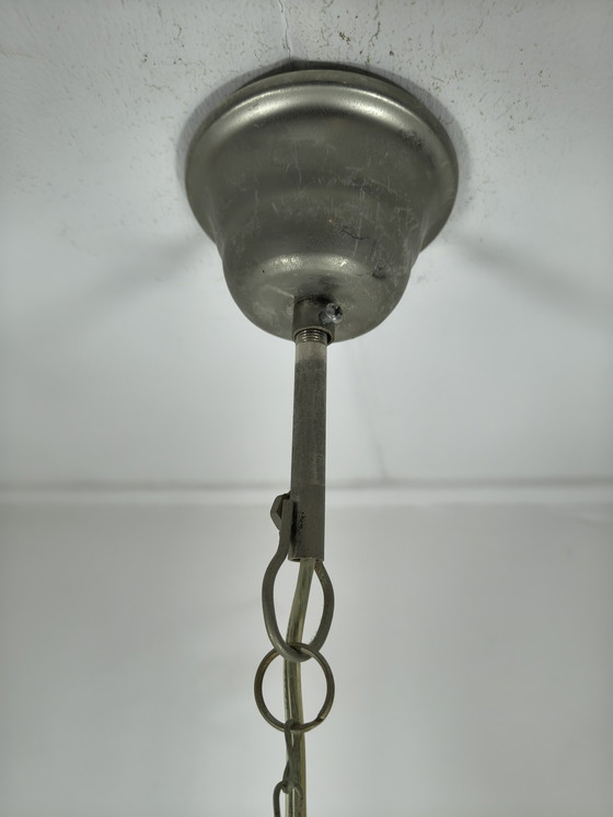 Image 1 of Lampadario vintage con gocce di vetro - 34x72 cm
