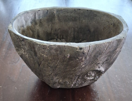 Image 1 of Faux Bois flower pot