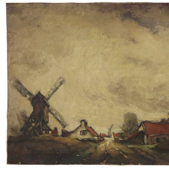 Charming Farm Landscape Painting Signed Wittouck 60x80cm – Paintings & Drawings, Canvas, Vintage (photo 4 of 15)