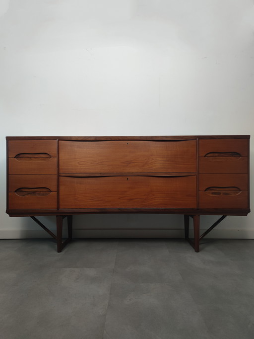 Unique Vintage Danish Sideboard In Teak With Rosewood