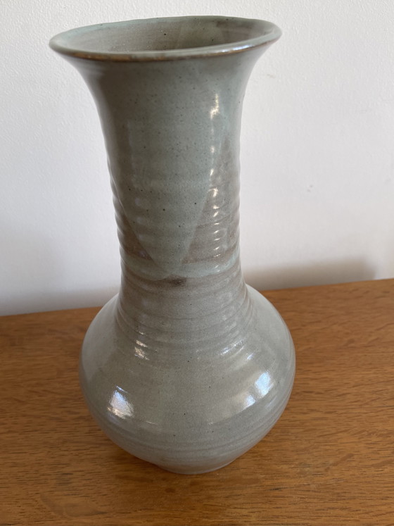 Image 1 of Signed glazed stoneware vase