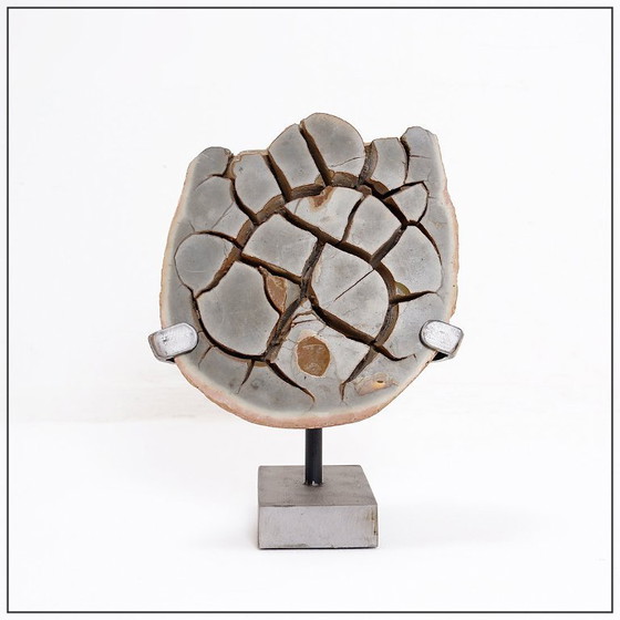 Image 1 of massive septarian nodule on base - Belgium