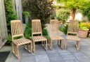 4 elegant Gloster teak garden chairs, heavy quality teak