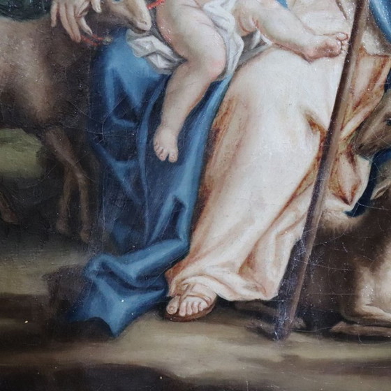 Image 1 of Mary the Shepherd, Signed Raphael Fogliardi and dated 1795, Italian Oil Painting on Canvas