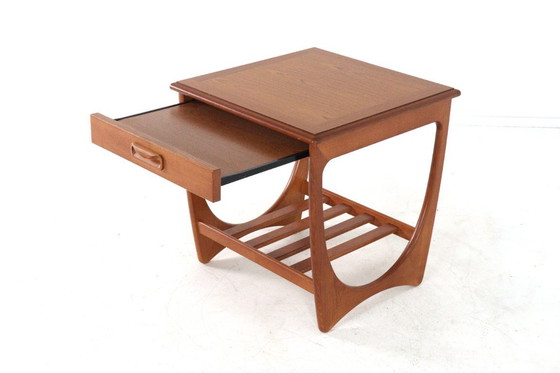 Image 1 of G Plan side table with pull-out drawer vintage