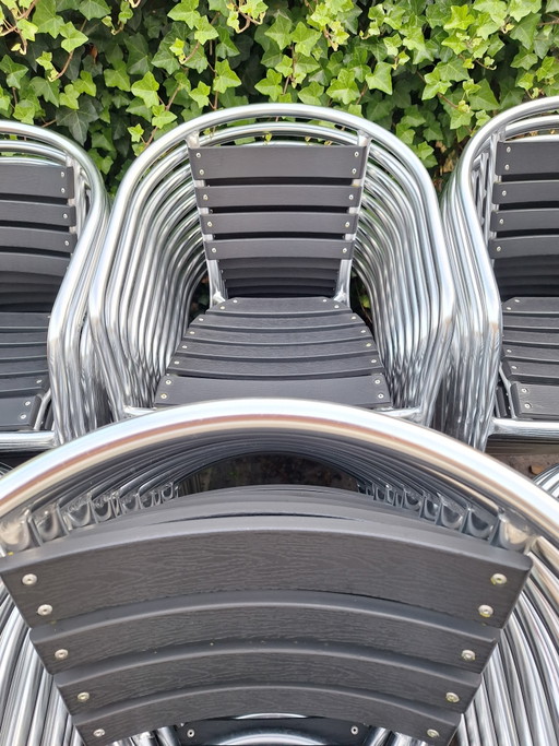 129 Sedie da giardino Nere e Cromo, Come nuove