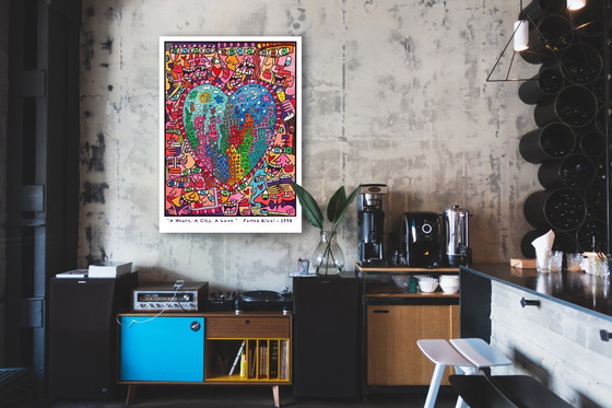 Image 1 of Un corazón, una ciudad, un amor - James Rizzi 1998 - Póster 70 x 100 cm