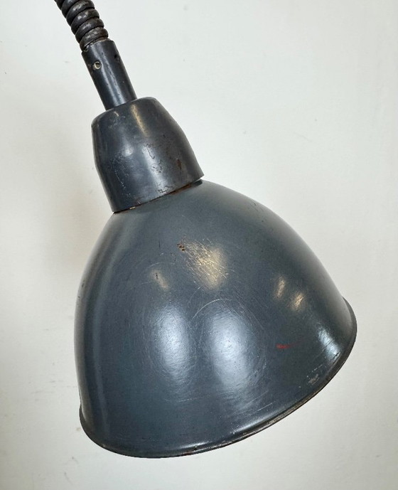 Image 1 of Dark Grey Industrial Scissor Wall Lamp from Elektroinstala, 1960s