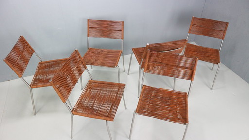 Set di 6 sedie da pranzo "Miss B" di Tito Agnoli per Bonacina, Italia