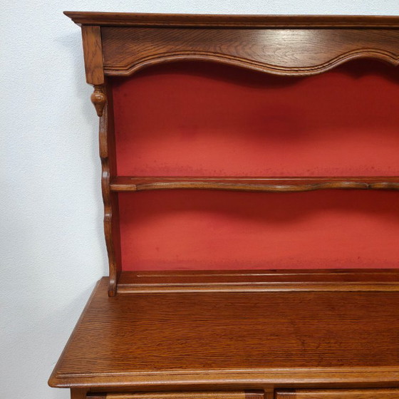 Image 1 of Vintage Louis XV dressoir wandkast buffetkast keukenkast met bordenrek 