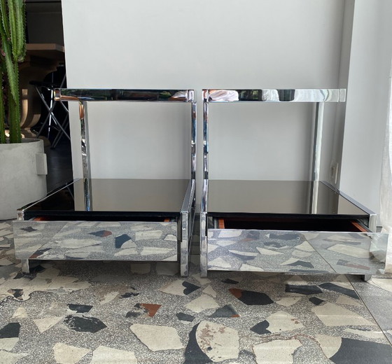 Pair of Vintage Bedside Tables – Chrome, Other (photo 4 of 12)