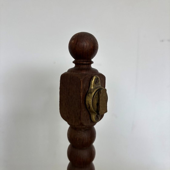 Image 1 of Antieke houten tafelspiegel, klosdetails, 1e kwart 20e eeuw