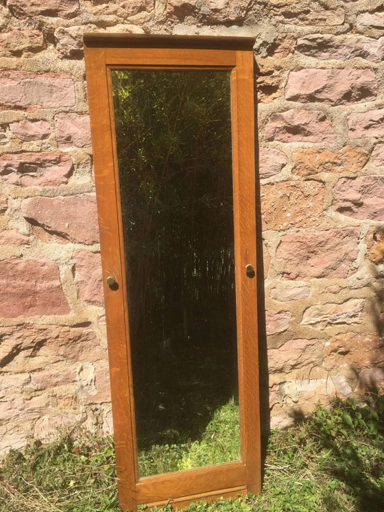 Miroir biseauté cadre en chêne – Laiton (photo 11 of 11)