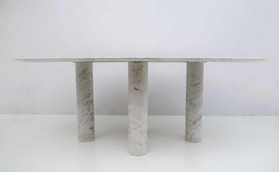 Mario Bellini Italian Carrara Marble Oval Dining Table for Cassina, 70s (photo 7 of 8)
