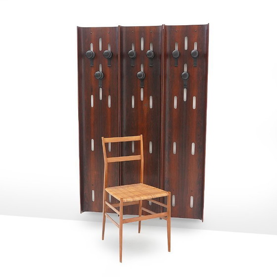 Image 1 of Wall coat rack in curved plywood, 1960s