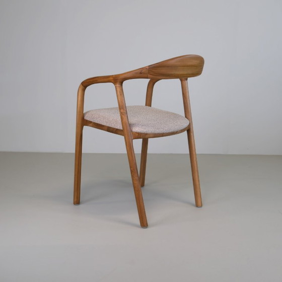Mera Dining Chair – Natural Teak & Pebble Taupe – Interior Club, Wood (photo 2 of 7)