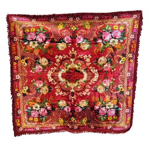 Colcha/tapiz pequeño, estampado floral, 40’s - Europa del Este