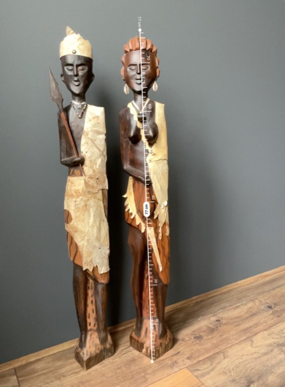 Image 1 of Couple de statues africaines authentiques (Lobi – Afrique de l'Ouest)