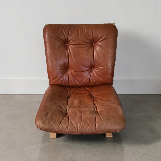 Image 1 of 3x Fauteuils Siesta en cuir design milieu du siècle, style cantilever, Sigmar Relling, Westnofa, années 1970