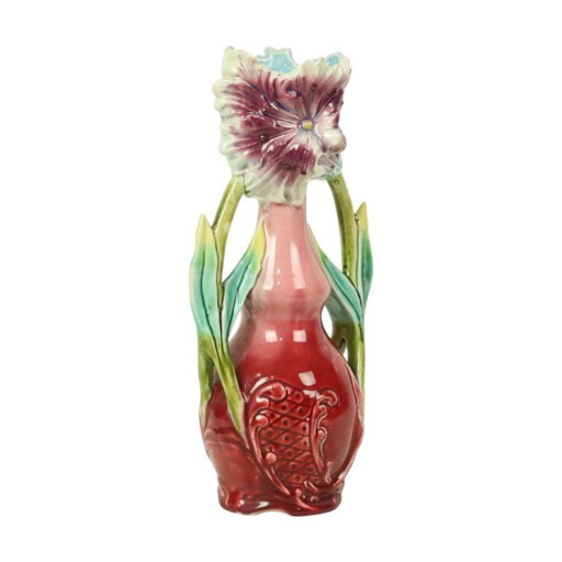 French Art Nouveau Vase Majolica