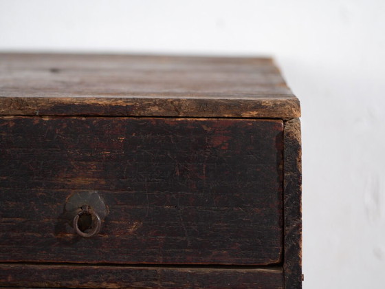 Antique small lacquered Japanese chest with two drawers – Japan, circa 1910 – Chest of drawers, Iron (photo 30 of 40)