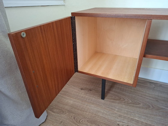 Simpla Lux Mid-Century Lowboard/Kindersekretär/Schminktisch. – Sideboard, Holz, Eisen (photo 2 of 11)