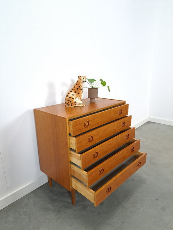 Image 1 of Dänische Teakholzkommode mit 5 Schubladen