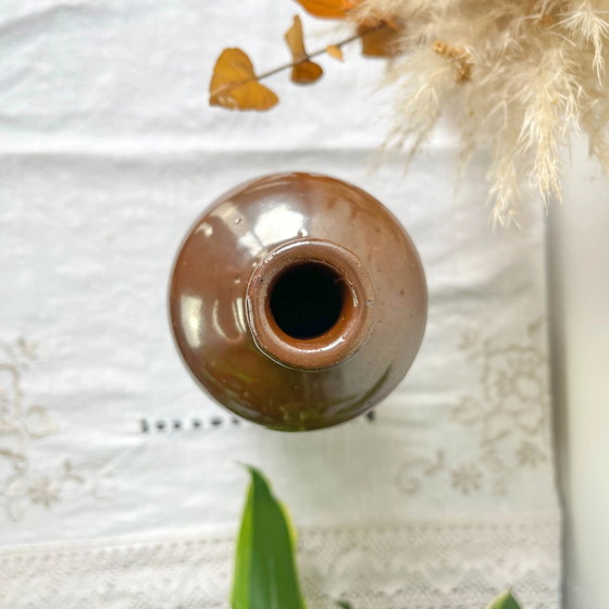 Bouteille vintage en grès marron irisé – Verres et carafes (photo 6 of 9)