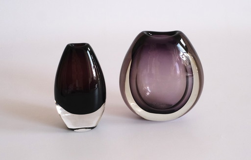 Set of 2 Eggplant Vases