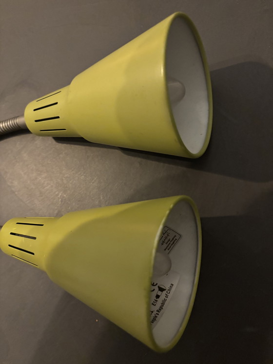 Image 1 of Vintage IKEA Kvart table lamps/desk lamps lime green