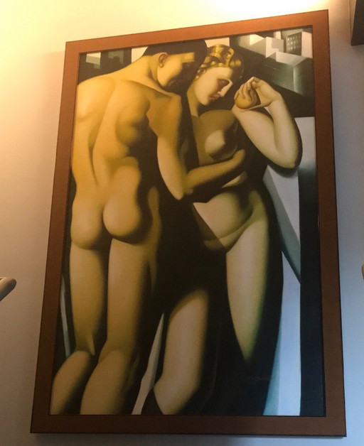 Adam und Eva von Tamara de Lempicka. Replik auf Leinwand