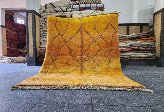 Grande tappeto berbero marocchino 300 × 200 cm – giallo ocra, motivo geometrico – Tappeti, Lana, Cotone (photo 9 of 9)