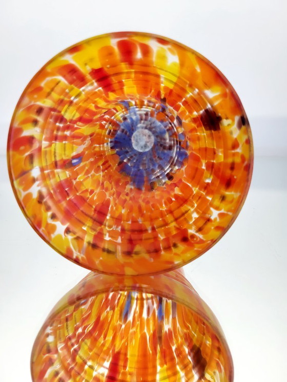 Image 1 of Art Deco vaas, “spatter”, Boheems glas, Wilhelm Kralik Söhne, Tsjechië, 1930