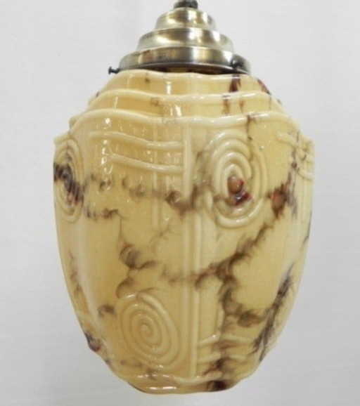 Vintage Art Deco Hanglamp – hanglampen, Glass (photo 2 of 9)